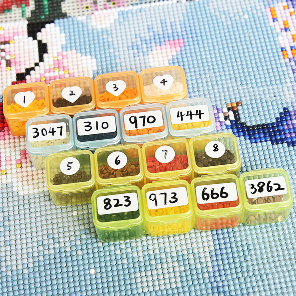 Hot 120~1200 Sheet Square Round Classification Label Stickers Diamond Painting Tools Diamond Distinguish Storage box Sticker