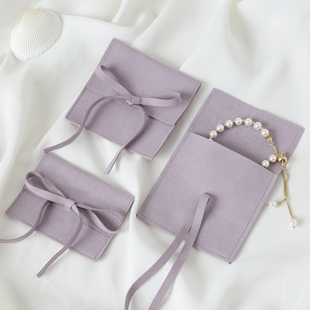 Bolsa De Jóias De Veludo Com Corda, Saco Pequeno De Envelope, Bolsa De Embalagem De Jóias, Presente De Favores De Casamento, Saco De Festa, Microfibra, 10Pcs