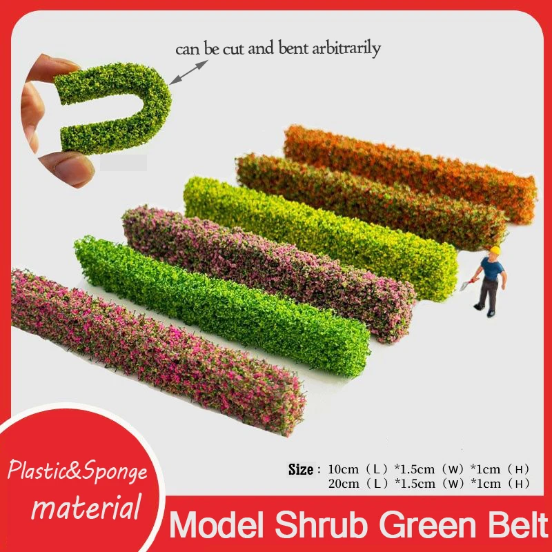 2/12/100 pçs/saco tiras de arbusto em miniatura modelo arbusto cinto verde modelo de construção trem ferroviário diorama jardim paisagem decration