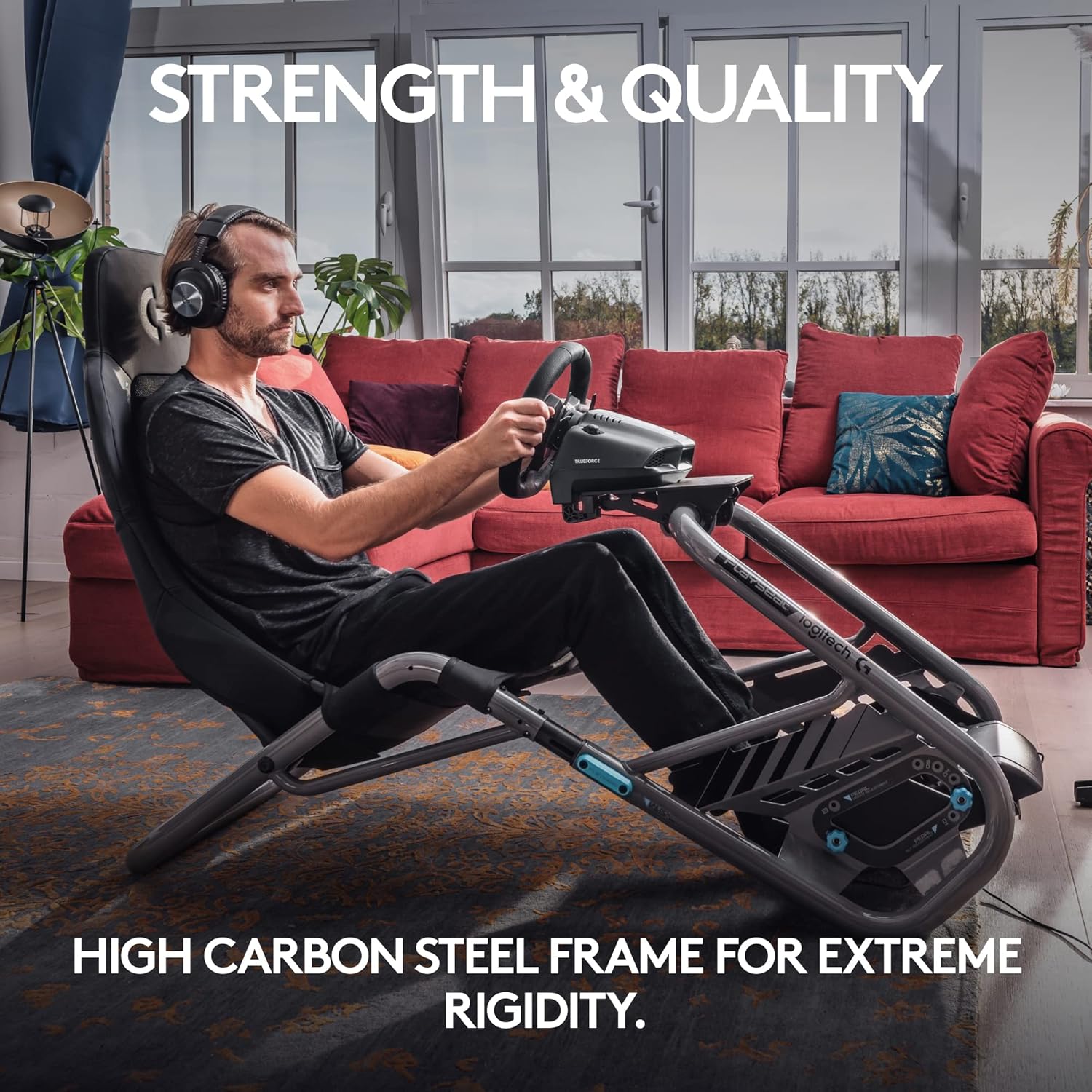 Logitech G Edition Sim Racing Cockpit  Fully Adjustable  Supports all Direct Drive Steering Wheels  Lightweight & Robust