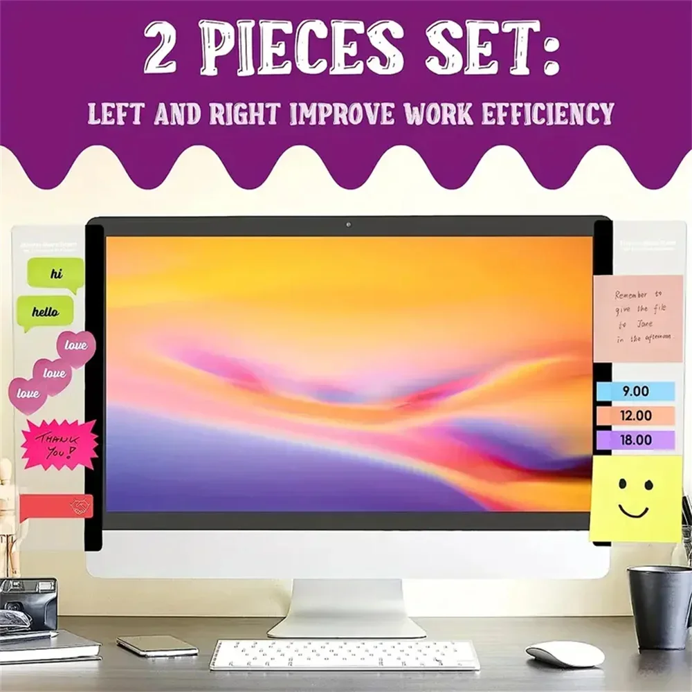 1PCS left/right Monitor Memo Board Clip - Streamline Workspace, Enhance Decor with Durable Note Holder for Home & Office