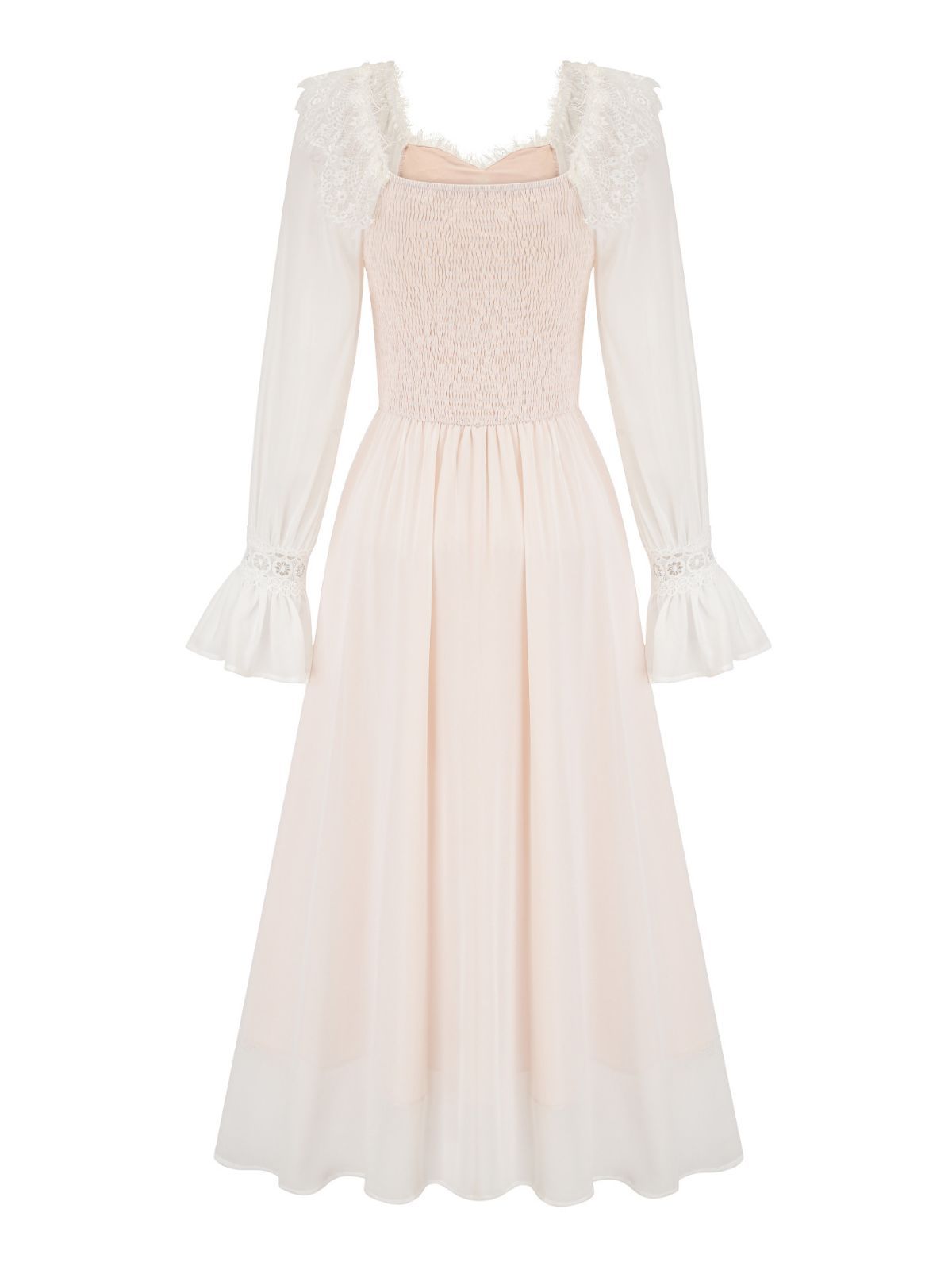 Vestido Formal de manga larga con cuello en V de encaje para mujer, vestidos de fiesta