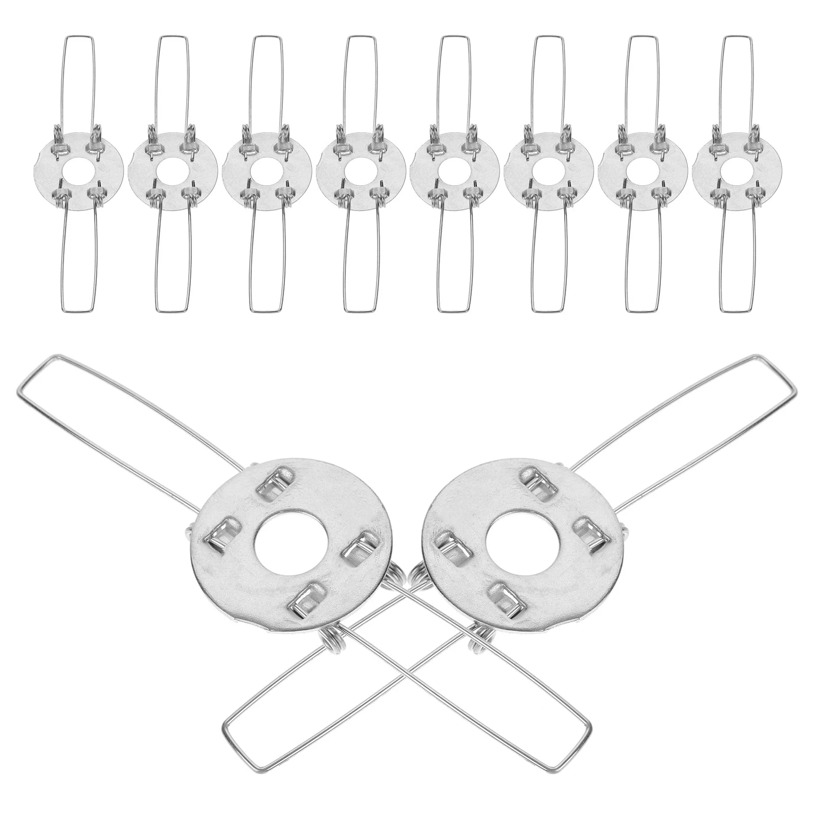 10 Pcs Lamp Holder Spring Clip Clamps Lampshade Fixator DIY Galvanized Adapter for Parts Pendant Light Clips