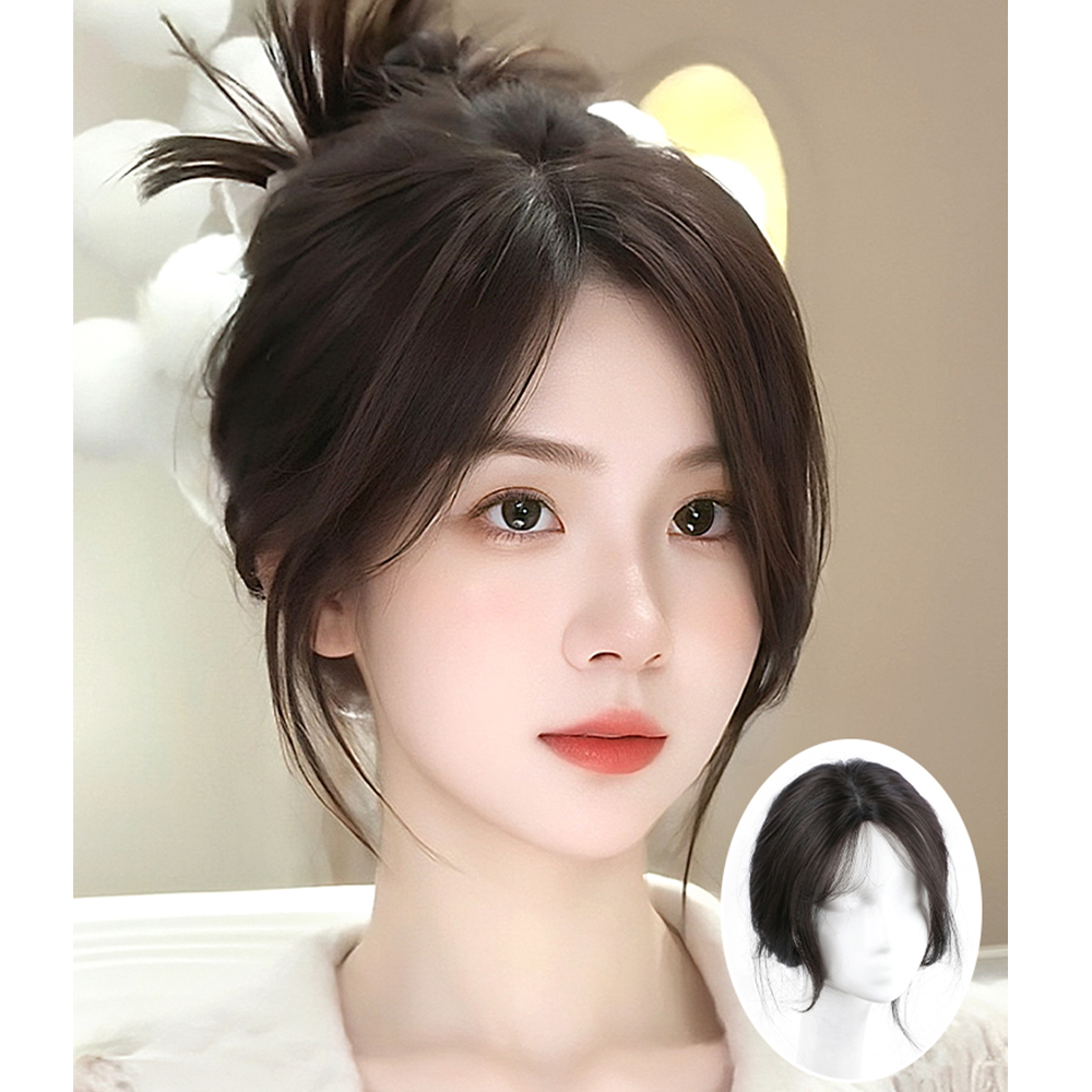 女性のための自然な人間の髪の毛のフリンジ,3Dカーテンの形,クリップ付き,目に見えないヘアピース,サイドフリンジ,日常着