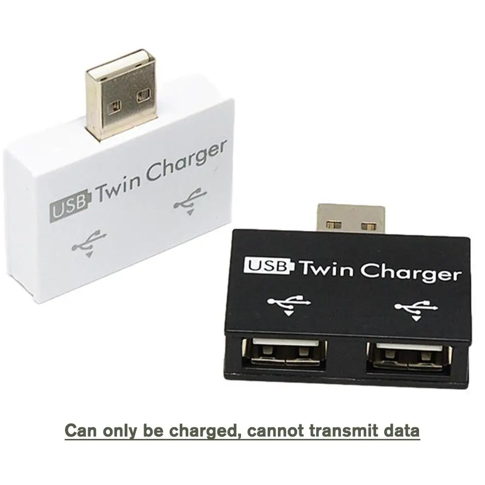 Divisor de interfaz de datos de carga USB 1/2, puerto Dual, extensor de corriente USB, adaptador de concentrador de cabeza OTG