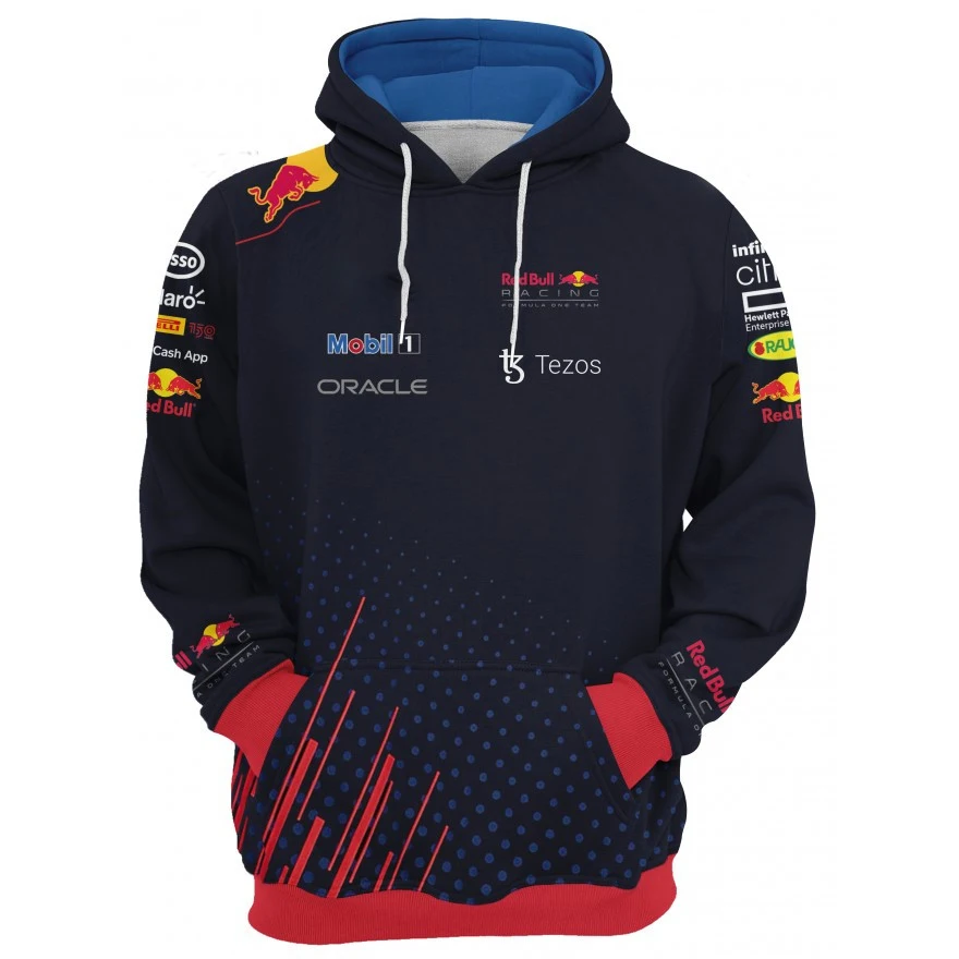 Sudadera con capucha Red Bull, moda con estampado 3D, sudadera con capucha para ciclismo para hombre, deportes al aire libre, sudadera de carreras Red Bull, sudadera con capucha para hombre Red Bull