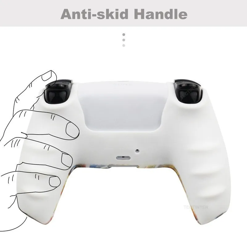 シリコン保護カバースキン PlayStation 5 用 PS5 コントローラカバー親指グリップ滑り止めシェル PS5 アクセサリー