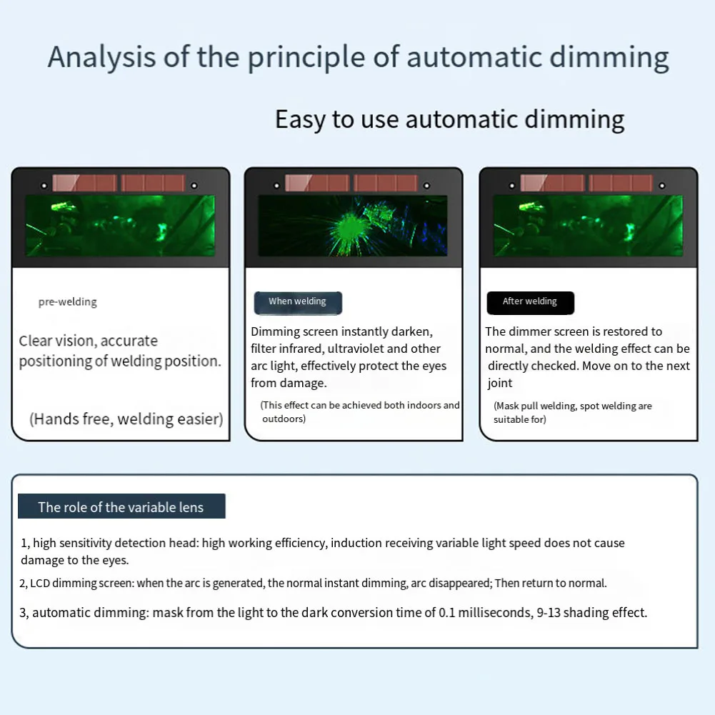 Lenti per saldatura Auto-Darkening Occhiali solari LiquidCrystal Lenti protettive per saldatore Occhiali LCD solari Maschera protettiva per saldatura