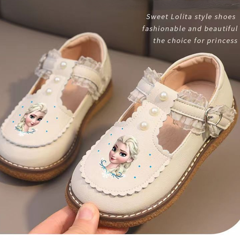 Disney Kinder Mädchen Leder Freizeitschuhe Frühling Frozen Princess Mädchen Weiche Sohle Rutschfeste Schuhe Babyschuhe Lolita Mädchen