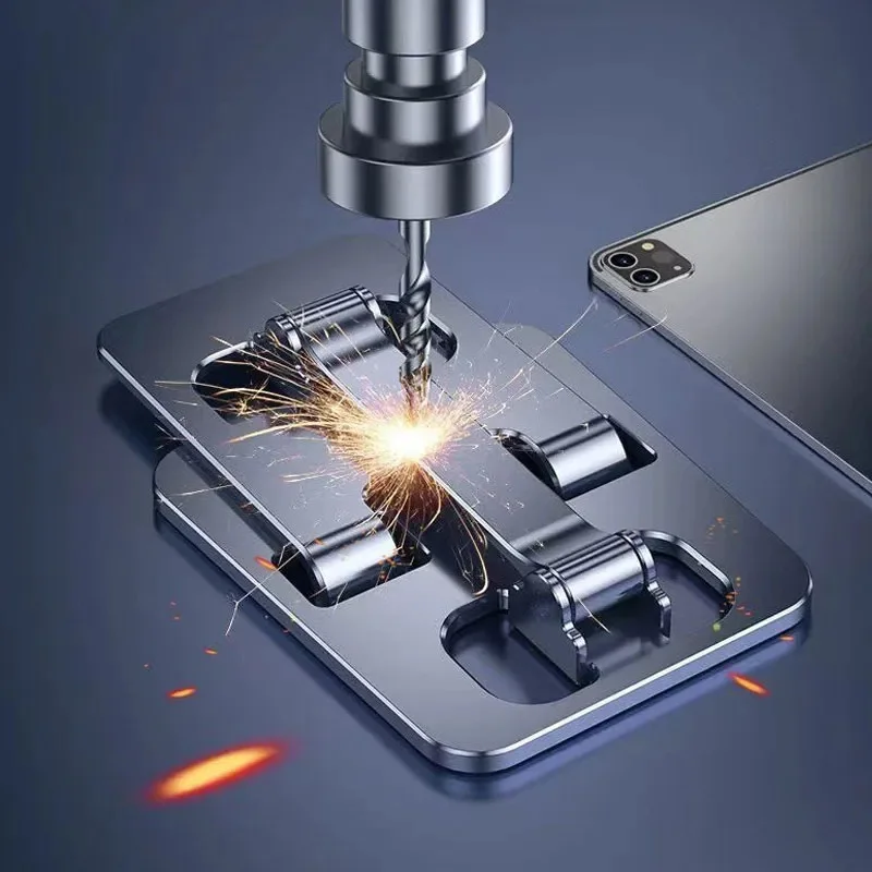 Support de téléphone de bureau pliable universel en alliage d'aluminium, support métallique pour iPhone 15 14