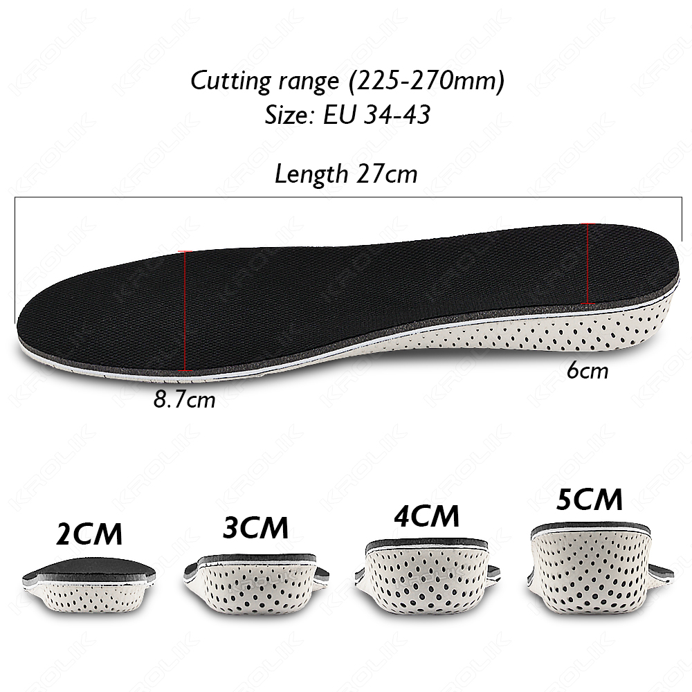 Invisible Height Increase Insoles EVA Memory Foam Men Women Shoe Insole Heel Lifting 2/3/4/5CM Taller Cushion Heighten Shoe Pad