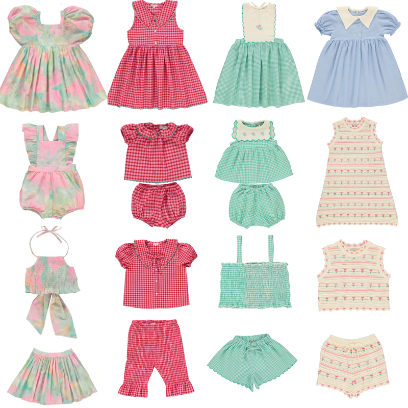 Be Girls Dress 2025 nuevos vestidos de princesa de manga corta con estampado bonito de verano para niños