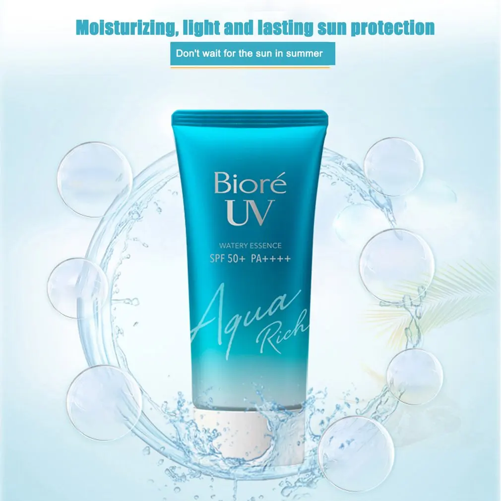 Crema de protección solar SPF50 Biore UV Aqua, Gel de protección UVA UVB, loción aislante para hombres y mujeres, hidratante, blanqueado, resistente al agua