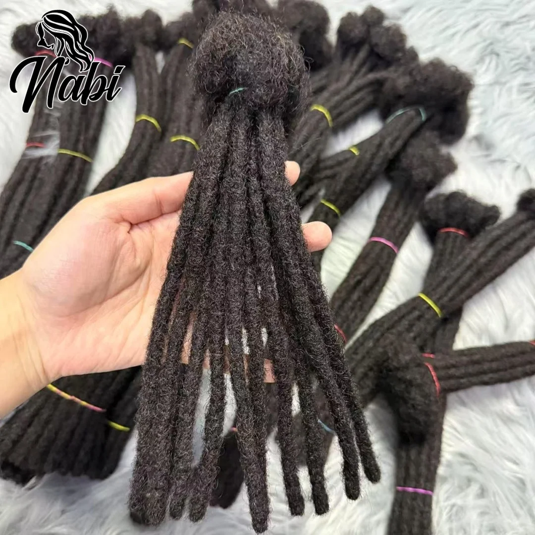 Nabi Loc Extension Echthaar 6–20 Zoll 80 Stränge Vollkopf handgefertigt 100 % Echthaar Dreadlock Extensions für Männer Frauen