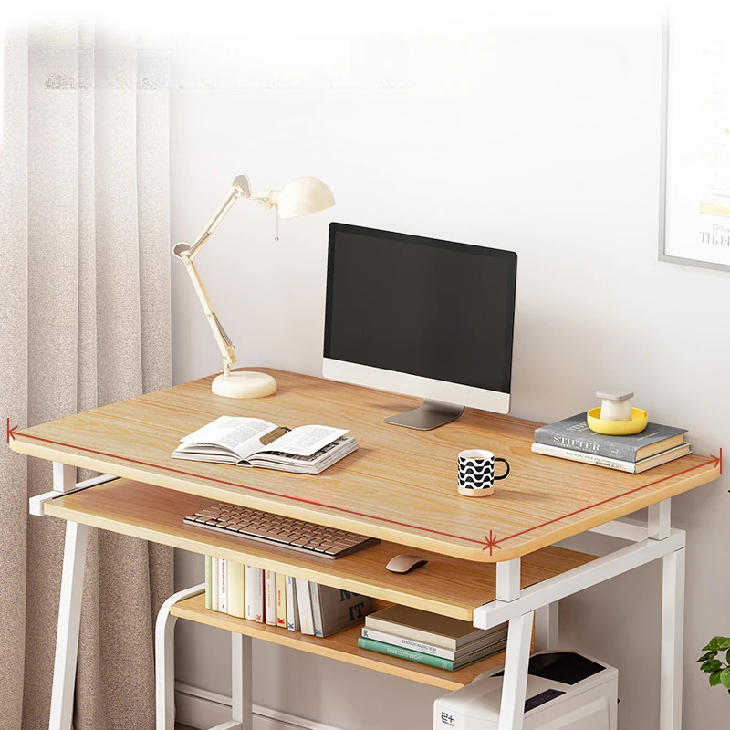 Small Computer Desk for Small Spaces,33.5" Inch Modern Writing Table with Monitor Storage Shelf for Home Office, Laptop Desk