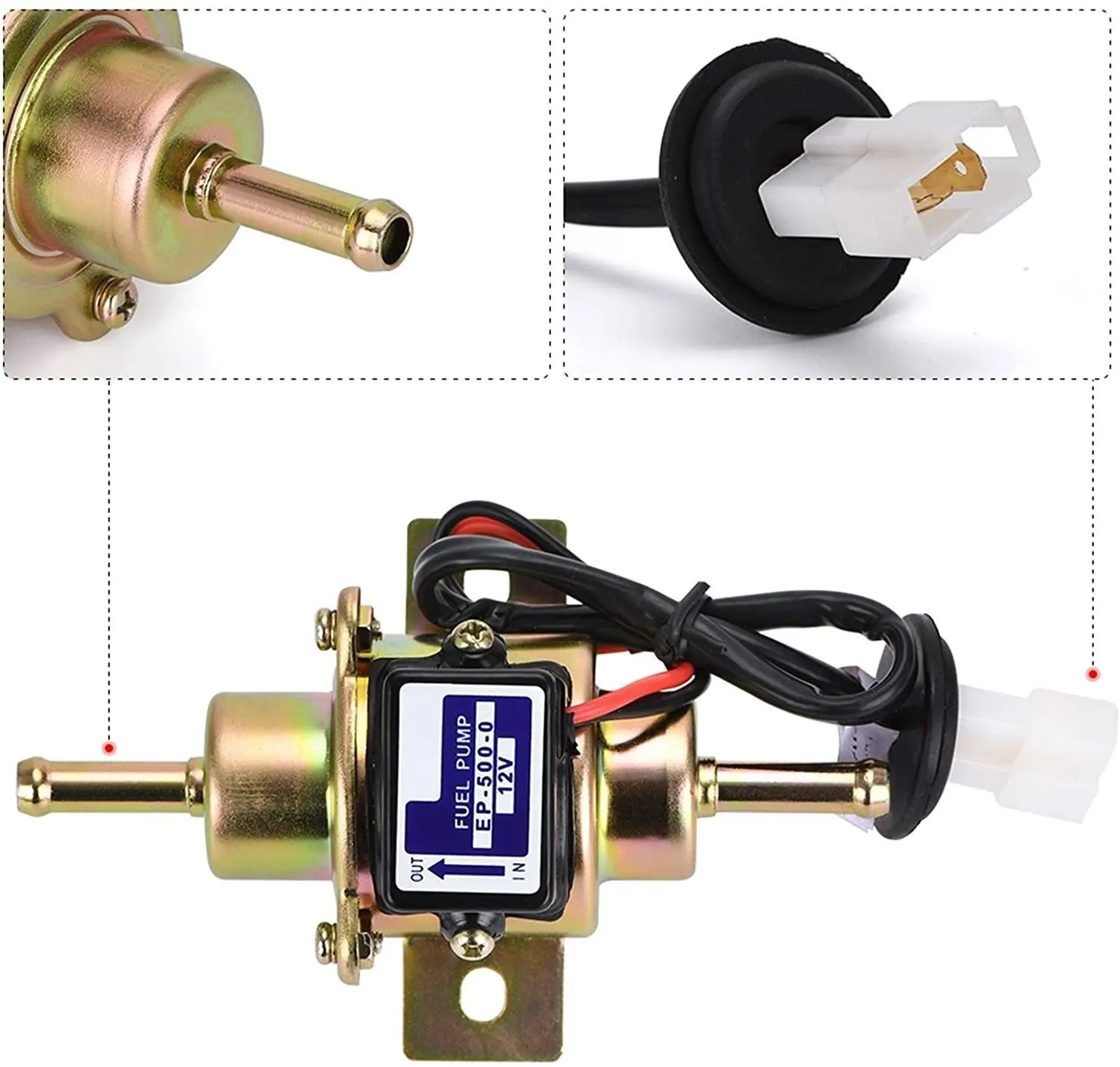 12V Universele Gas Diesel Elektrische Pomp EP500-0 EP5000 EP-500-0 035000-0460 Voor Motorfiets Olieleiding Diesel Elektrische Brandstofpomp