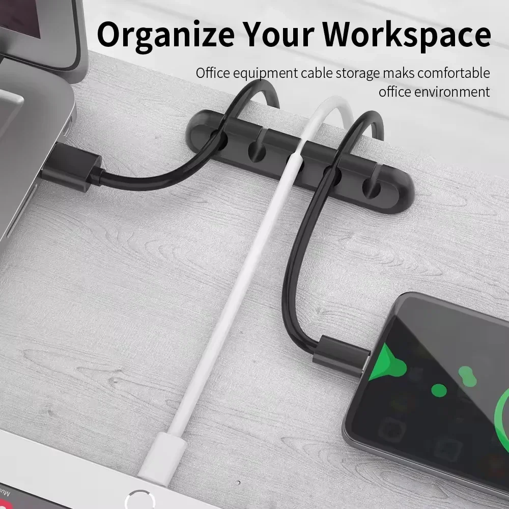 Clips de soporte de Cable adhesivo, organizador de cables de gestión de cables para escritorio, Cable de carga USB, mesita de noche, Cable de alimentación, Cable de ratón