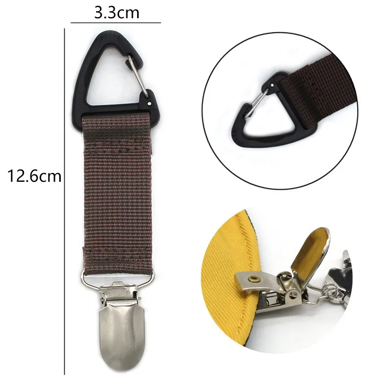 Clip per cappello di paglia da viaggio all'aperto Clip per borsa portatile per cappello da accompagnamento Organizzatore di guanti disponibile in più colori multiuso per esterni