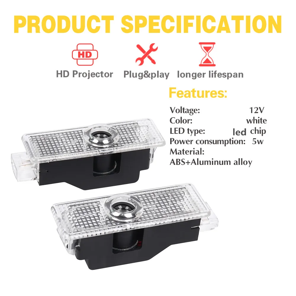 2 SZTUK do E60 E46 E61 F07 F10 F11 F18 E63 E65 E90 E92 E93 E91 F30 Projektor LED do drzwi samochodowych Welcome Ghost Shadow Light Akcesoria