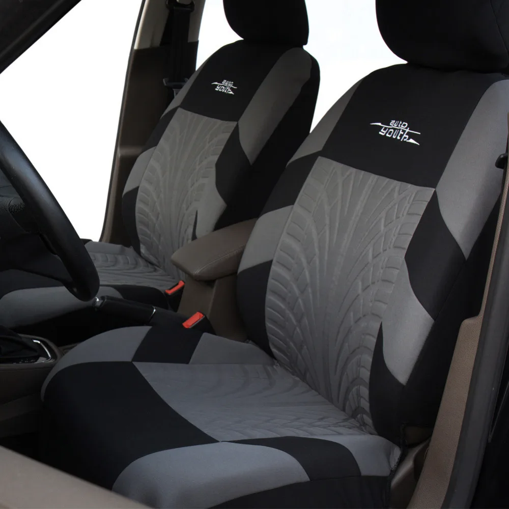 AU-UTH-Ensemble de Housses de Siège de Voiture Brodées, Protection Universelle Adaptée à la Plupart des Voitures, avec un Style Track Tatif