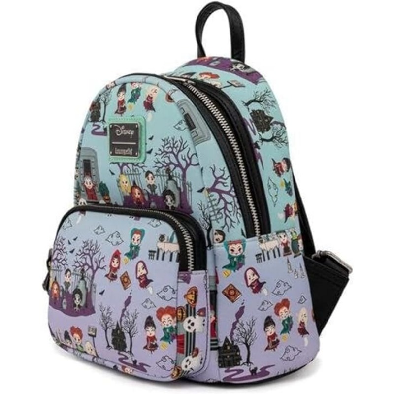 Loungefly Disney Hocus Pocus scena damska podwójna torba z pasek na ramię torebka Mini plecak