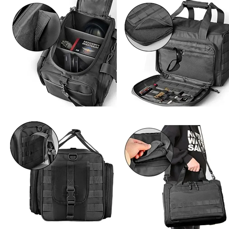 Borsa portaoggetti per pistola con sistema MOLLE, borsa a tracolla durevole per attrezzature e accessori da esterno