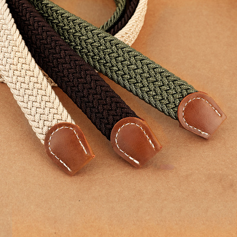 Elastische en elastische geweven damesriem in één outfit, casual en veelzijdige denimriem voor dames en heren