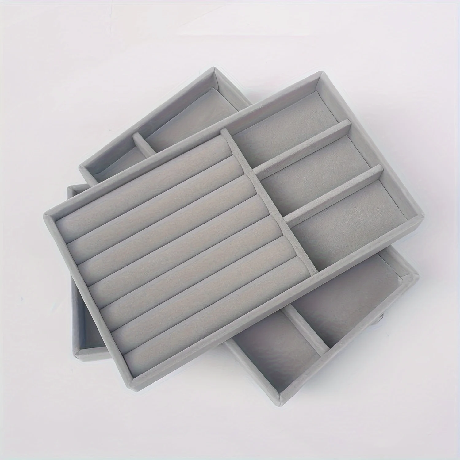 เครื่องประดับกํามะหยี่กล่อง DIY ต่างหูสร้อยคอแหวนเครื่องประดับถาดแบบพกพากล่องเครื่องประดับกรณี