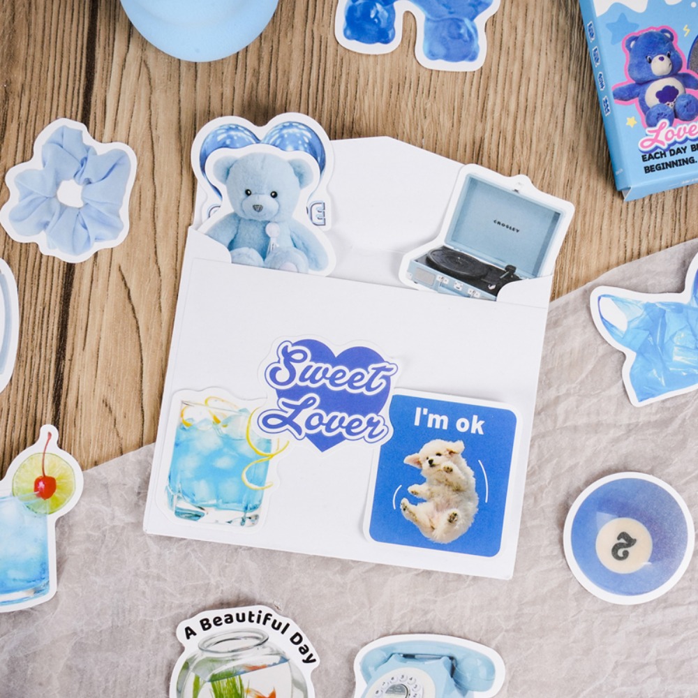 Mr. Paper Cute Cartoon Animal Box Stickers DIY Decorative Handbook Materials Kawaii Stickers Stationery 50pcs/box