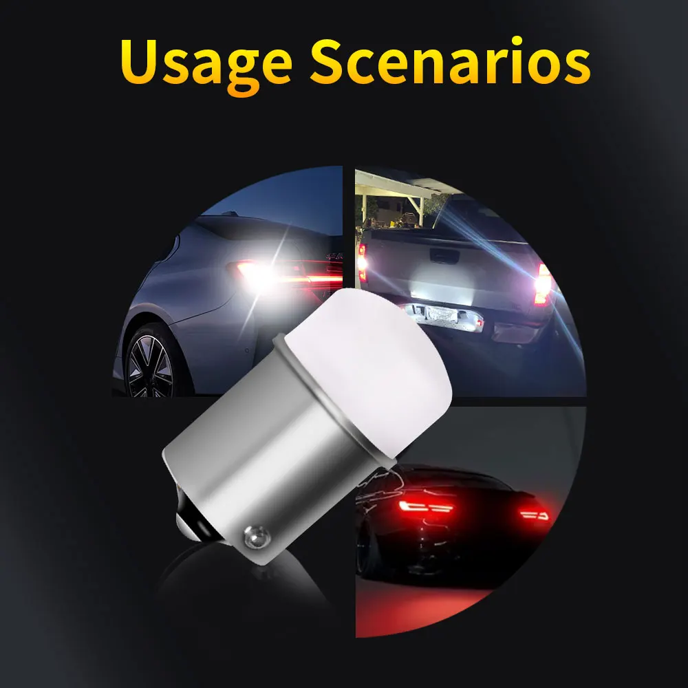 Feu antibrouillard pour voiture, 2 pièces, feux diurnes R5W R10W 1156 P21W BA15S P21/5W 1157 BAU15S PY21W 12V