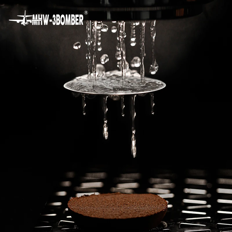 MHW-3BOMBER Titanium Coating Espresso Puck Screen 51/53/58.5mm Reusable Metal Filter 0.8mm Thickness Lower Shower Screen