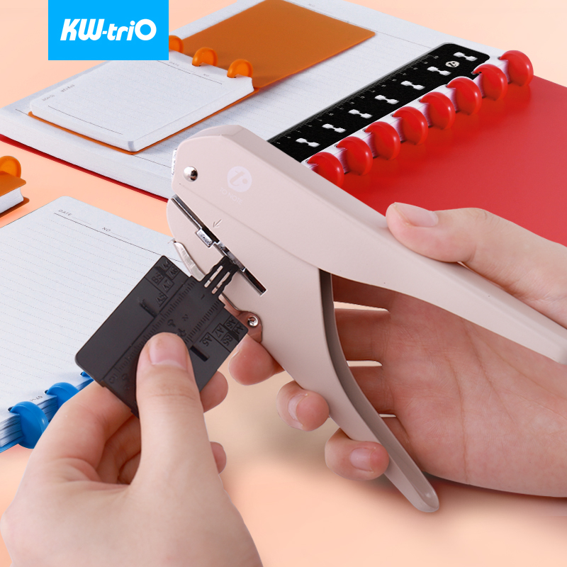 KW-triO Mushroom Hole Single Hole Punch Notebook Standard Punch Machine Mushroom Planner Binding Discs Puncher Office Supplies