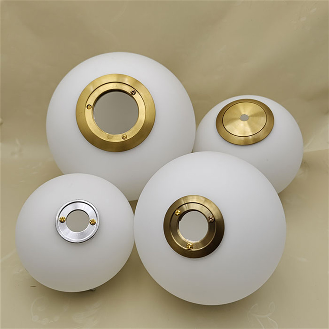 Mattweißer Globus-Glasschirm, Ersatz mit Gewinde aus Metall für Magic Bean-Lampenabdeckung, D10 cm, D15 cm, D18 cm, D20 cm, DIY-Lampenschirm