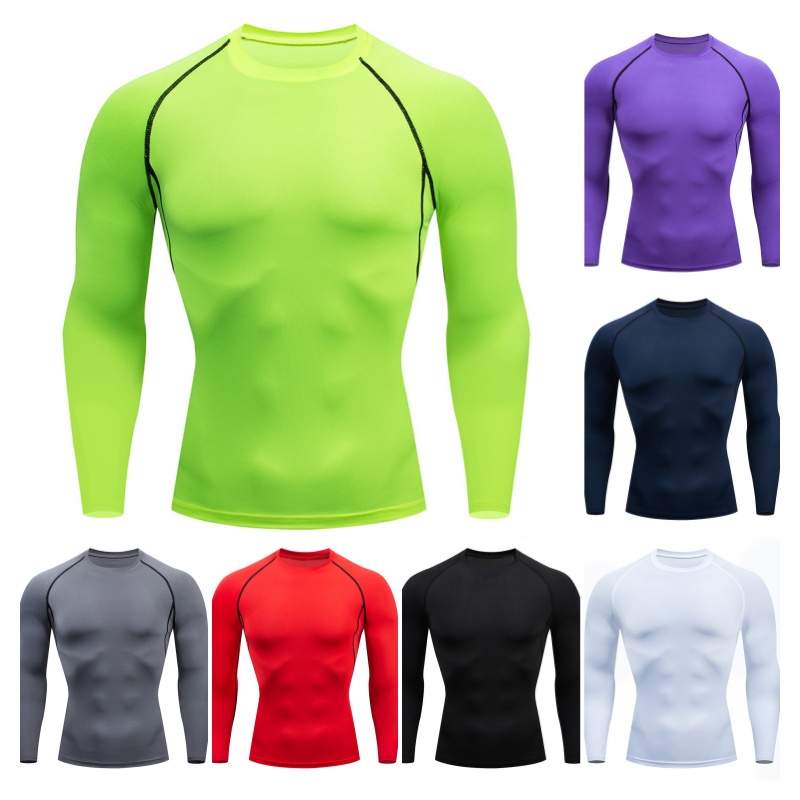 Dry Fit Herren Hochwertiges MMA Fitness Gym Sport T-Shirt Jogging Laufshirt Kompression Atmungsaktiv Rashguard Umfassend