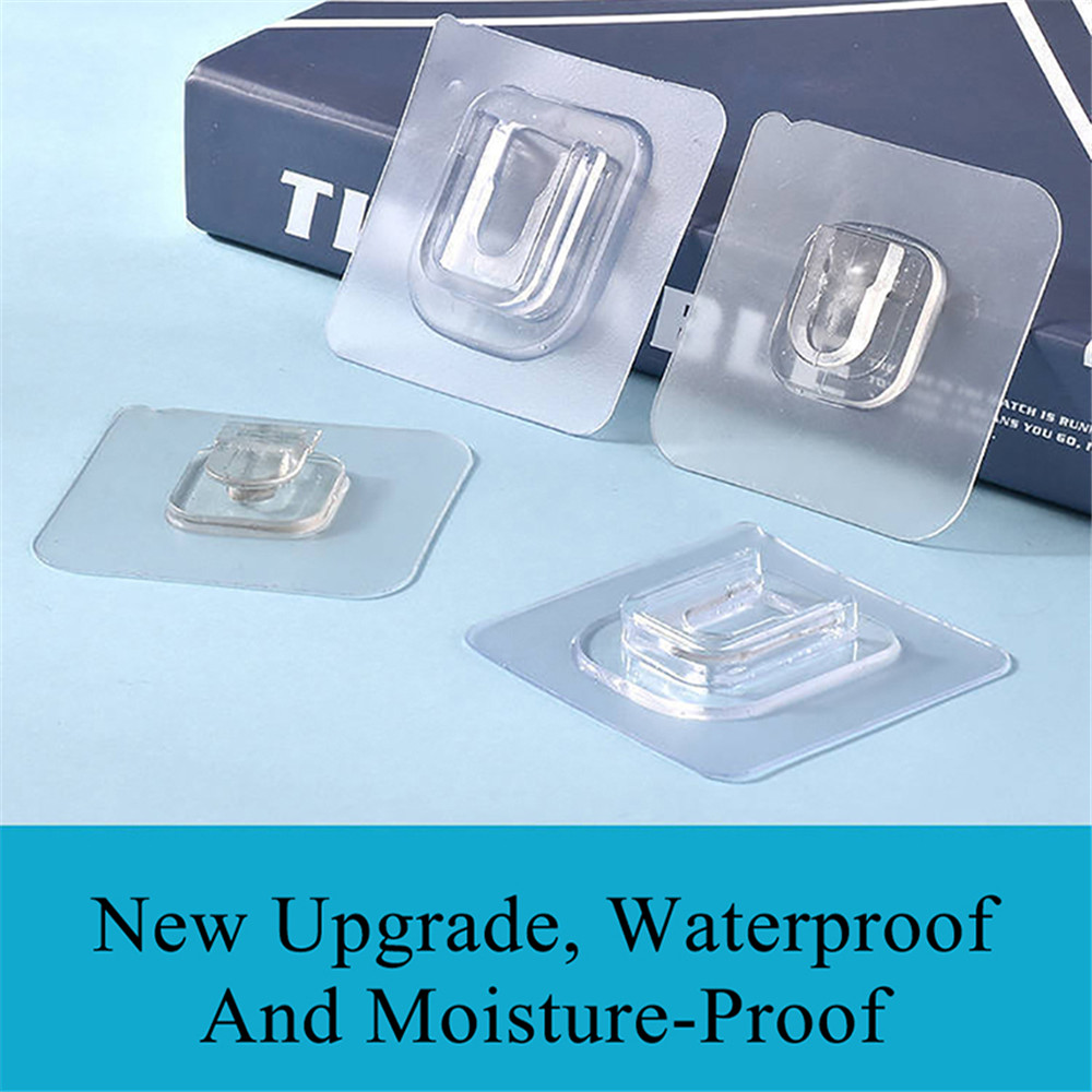 10/5/1 Pairs Double-Sided Adhesive Wall Hooks Hanger Strong Hooks Suction Cup Sucker Wall Storage Holder For Kitchen Bathroom