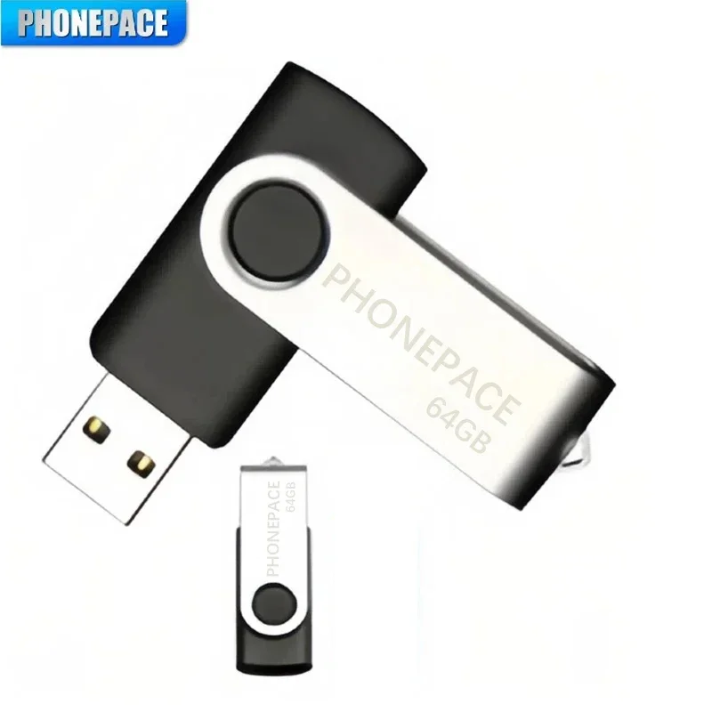 PHONEPACE Rotatable USB Flash Drive High-Speed USB 2.0 Interface Aluminum Alloy Material Durable Long-lasting Wide Compatibility
