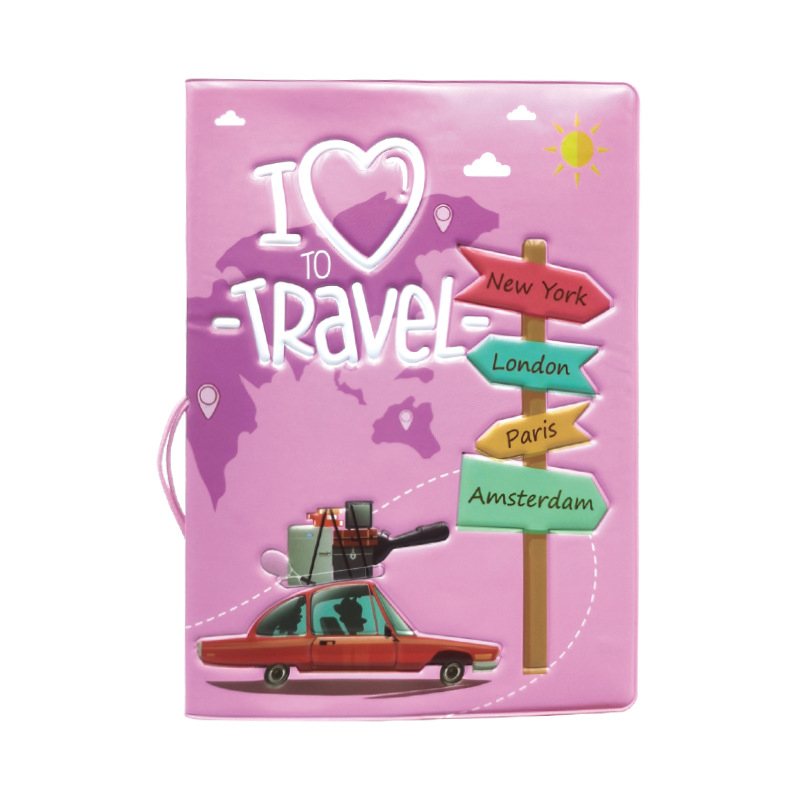 Capa de proteção para certificado de viagem, padrão fofo, porta-passaporte, bilhete, fatura, sacos de armazenamento, 10x14cm, bolsa de armazenamento portátil