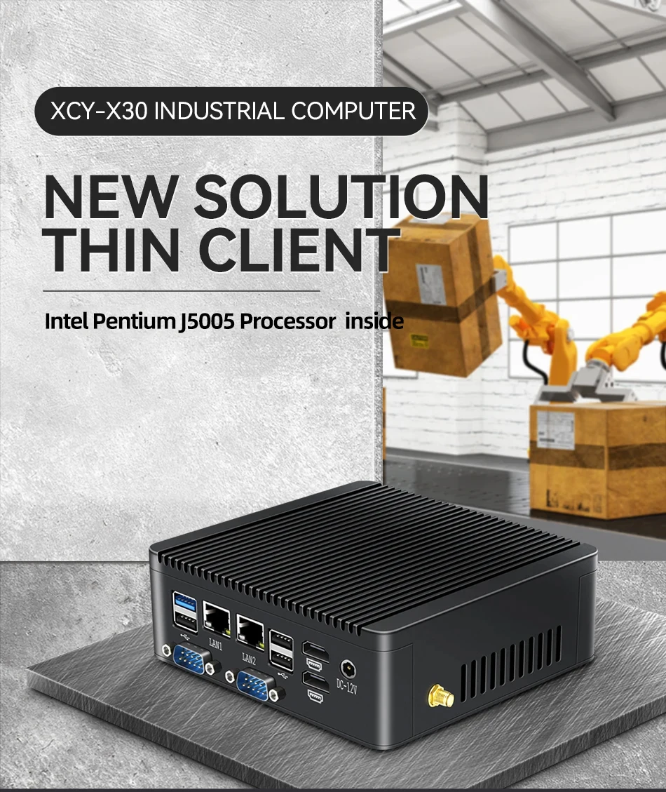 XCY X30G Fanless IPC Mini PC 4x Serial Ports 2x LAN 2x HDMI 8x USB DDR4 M.2 SSD Mini PCIe SIM Slot GPIO LVDS TPM2.0 Win11 Linux