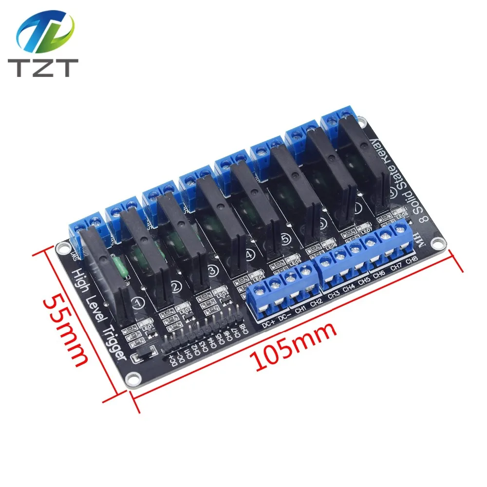 TZT 5V 1 2 4 8 Kênh SSR G3MB-202P Rắn Module Relay 240V 2A Đầu Ra Với Điện Trở cầu Chì Cho ARDUINO Diy
