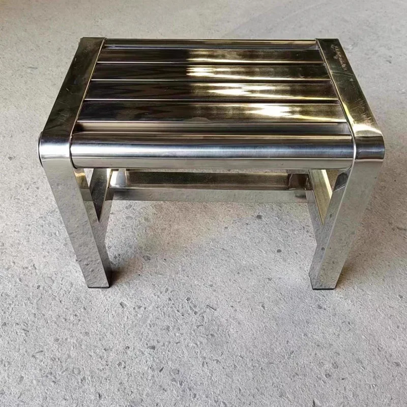 Taburete bajo impermeable de acero inoxidable, banco de baño, taburete de recogida, taburete alto portátil Sgabello Pieghevole para el hogar