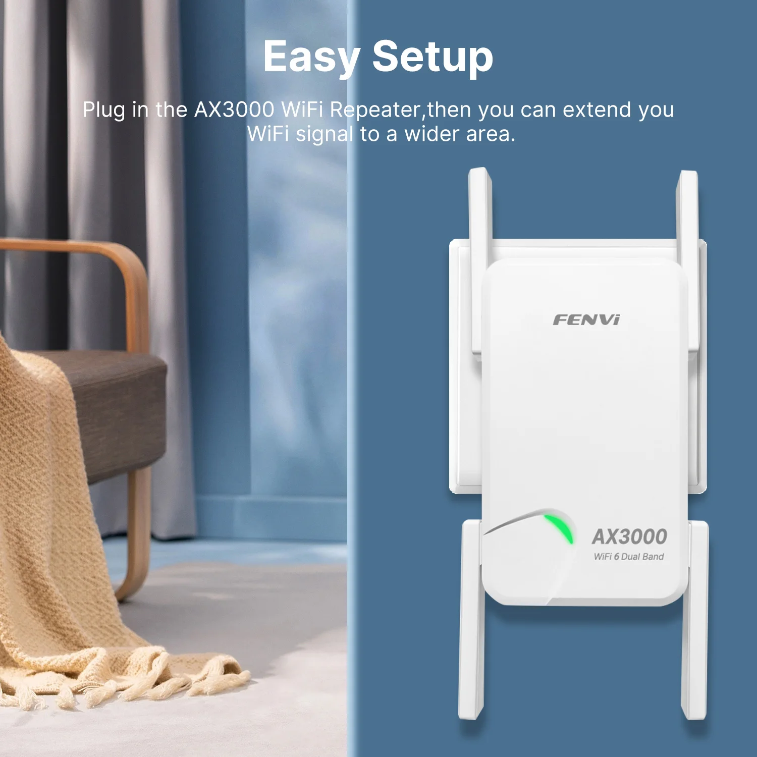 AX3000 WiFi 6 Repeater Roteador Wi-Fi 6 Signalverstärker 5G 2,4G 802.11ac Gigabit Long Range WiFi Extender Verstärker WPS Einfaches Set