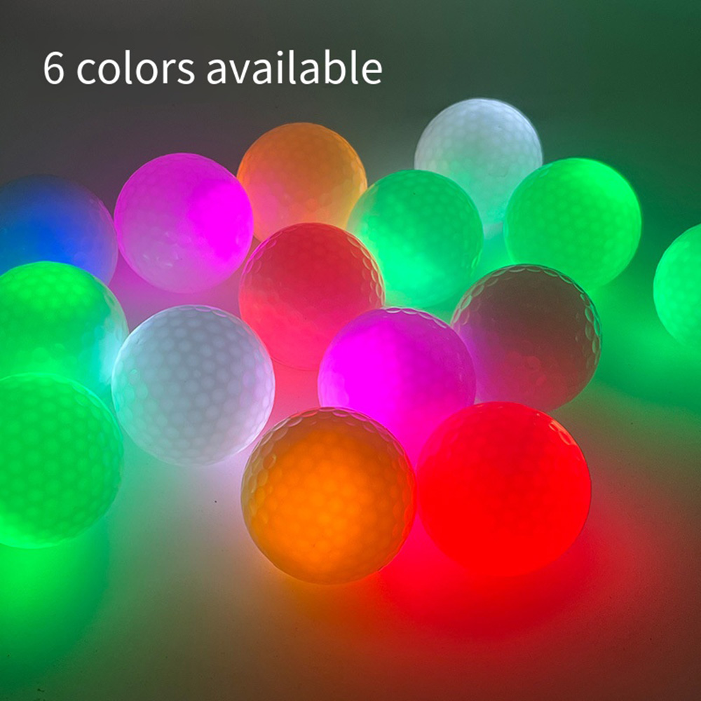 Pelota de práctica de 3 capas con LED de Golf luminosa y duradera, pelotas de Golf brillantes de larga duración que brillan en la oscuridad para práctica nocturna