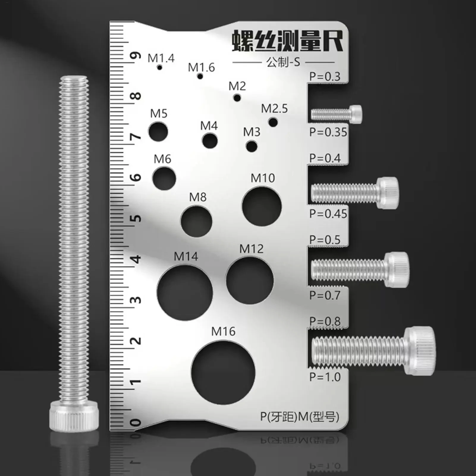 Thread Checker Screw Measurement Ruler Stainless Steel Caliper Metric Gauge Tool For Measuring Screw Pitch Bit Bolt Nut Screw