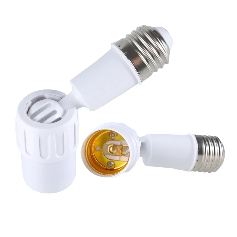 E27 Light Bulb Socket Extender Adapter 360 Degree Rotatable Light Fixture E27 to E27 Base Adjustable E27 to E27 Socket