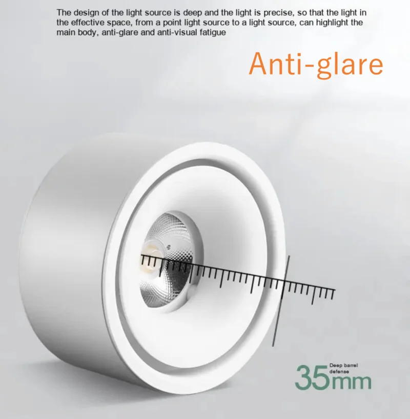 Luz empotrable LED montada en superficie antideslumbrante, foco regulable COB, punto de techo sin apertura, 7W12W15W, 110V, 220V, lámpara de techo redonda