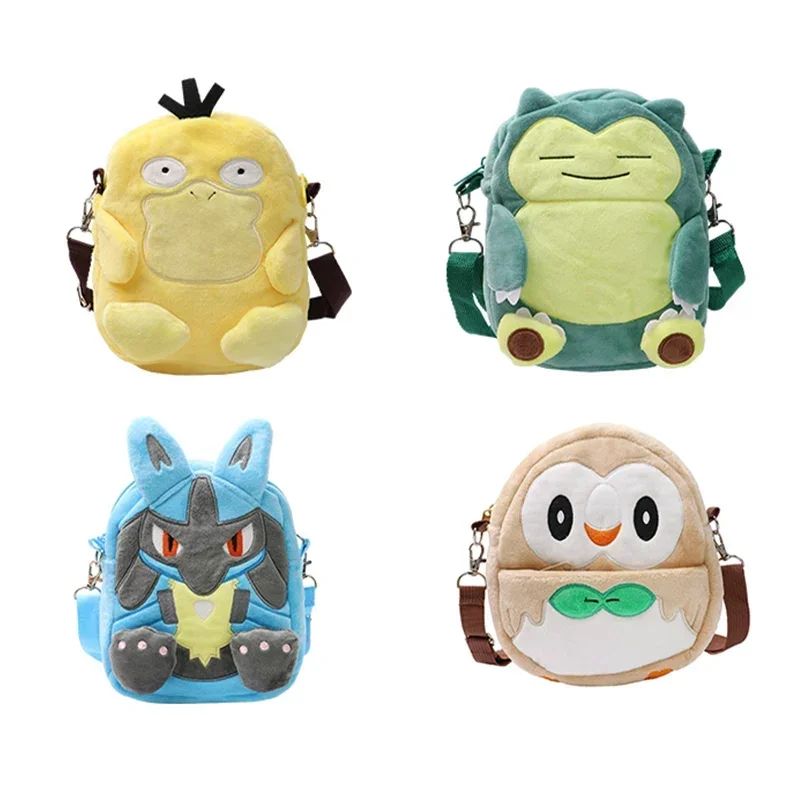 Gengar Mimikyu Snorlax Rowlet Lucario Charmander Plüsch Rucksack Pokemon Anime Schulter Tasche Puppe Spielzeug
