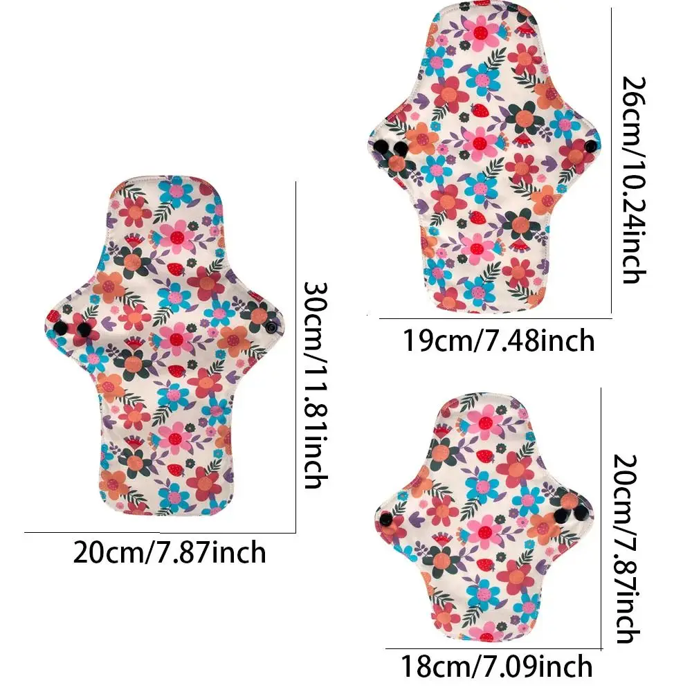 BIAI-compresas sanitarias de algodón para mujer, 3 piezas, reutilizables, lavables, impermeables, absorción de agua