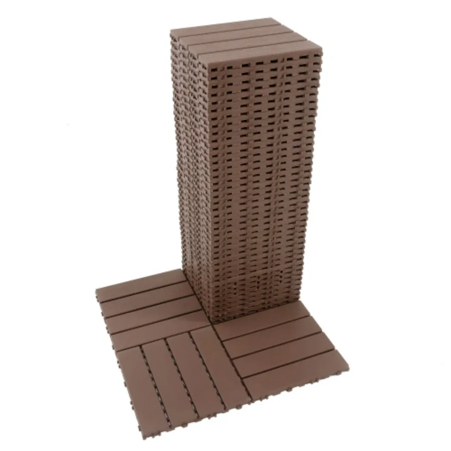 Plastic Interlocking Deck Tiles,44 Pack Patio Deck Tiles,12"x12" Square Waterproof Outdoor All Weather Use, Patio Decking Tiles