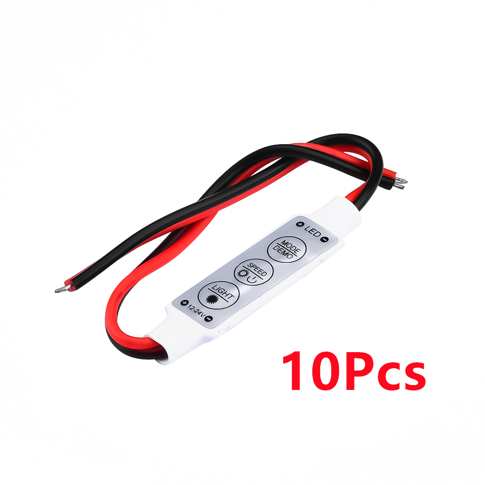 10/5 Stuks Mini 12V Led Licht Dimmen 3 Toetsen Controller Dimmer Driver En Schakelaar 3528 5050 5630 Nieuwste Controle Led Strip Licht