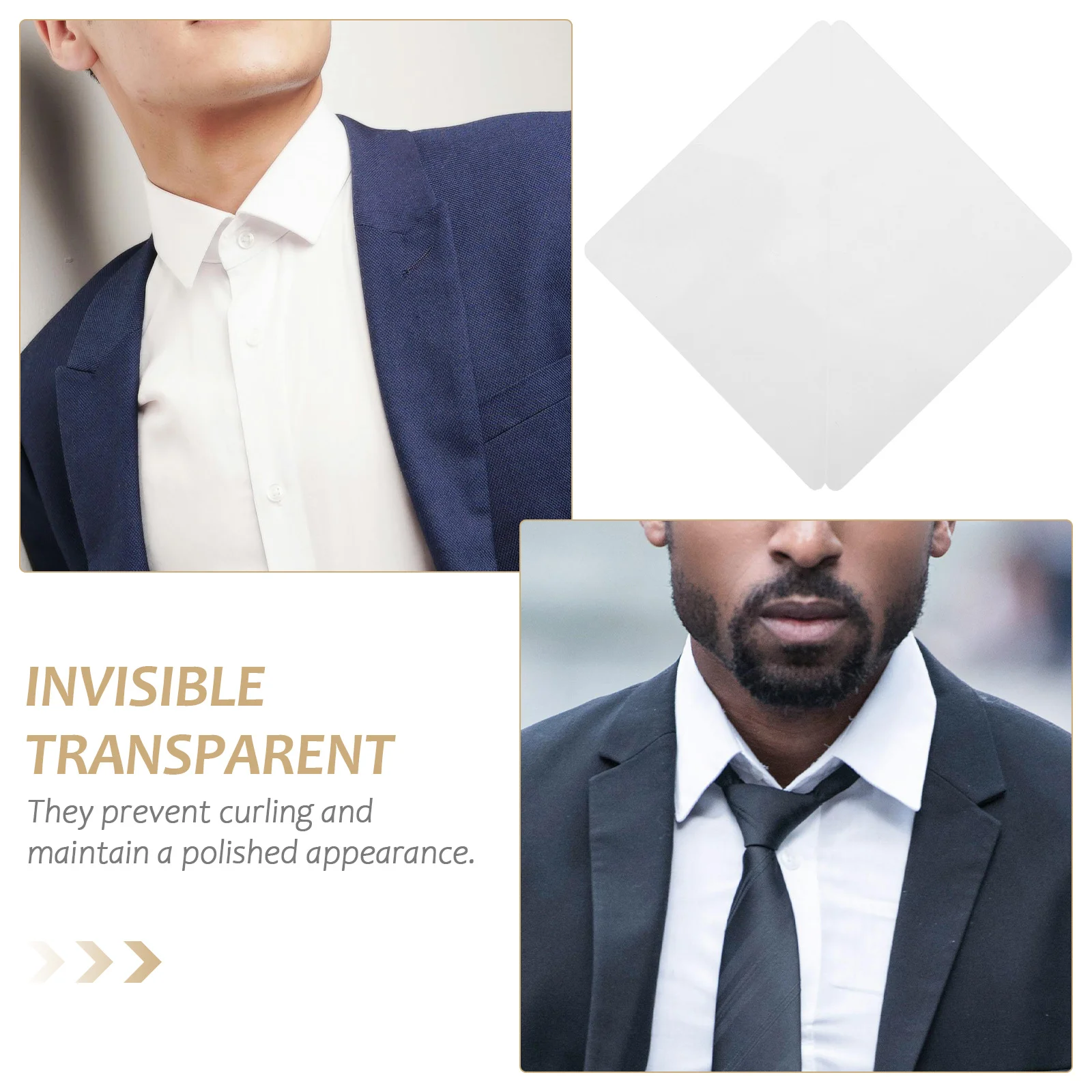 Autocollants de Support d'angle de col de chemise, 50 pièces, remplacements de maintien de col de chemise auto-adhésif Transparent, accessoire de chemise de robe uniforme